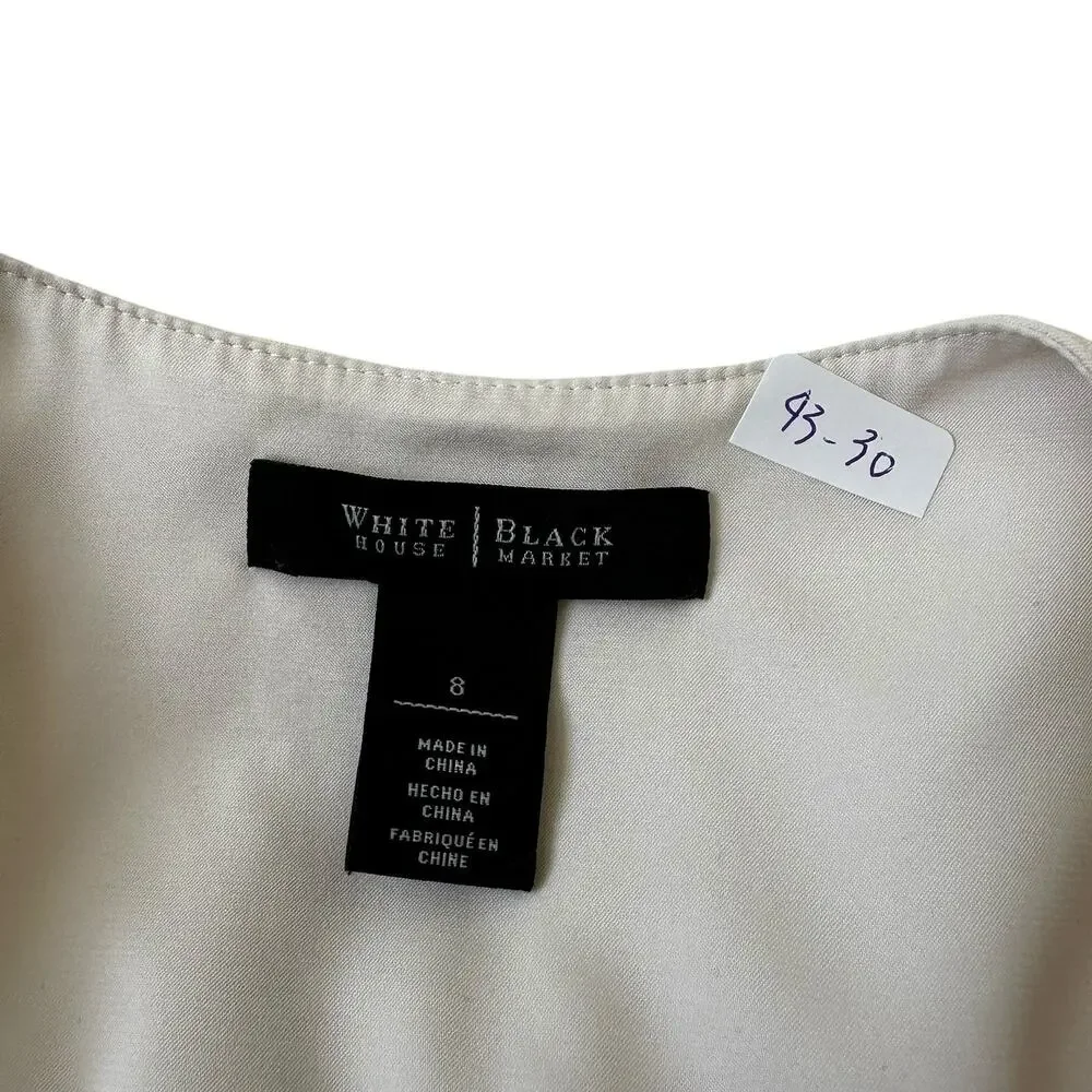 White House Black Market Ivory Lined Vest Blazer Women Size 8 | 43-30 - Picture 4 of 7
